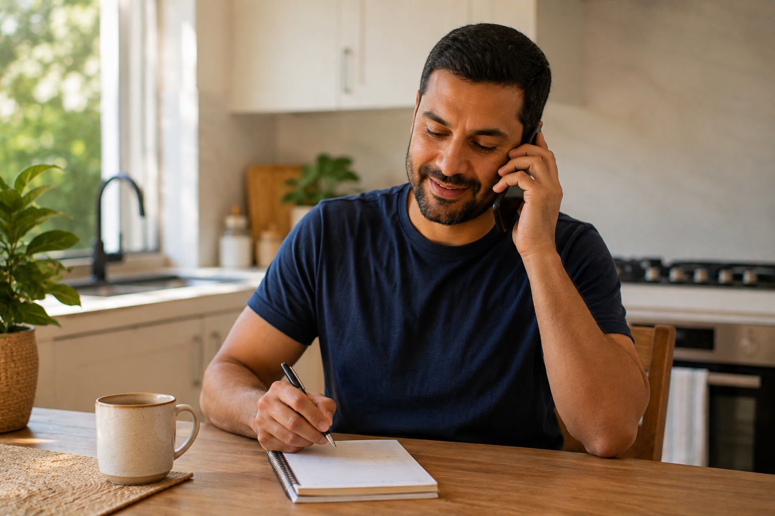 Sydney handyman pros homeowner and tradie discussing a job over the phone